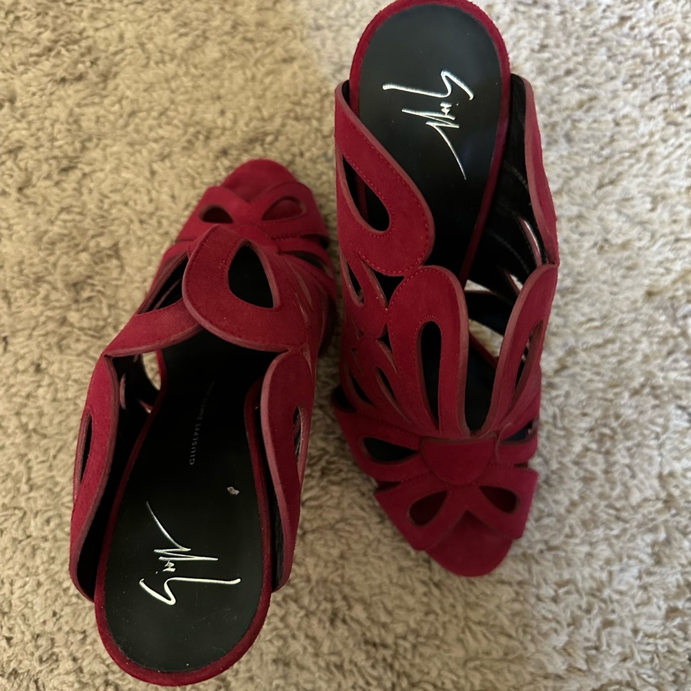 Giuseppe Burgundy Suede 5” Heels